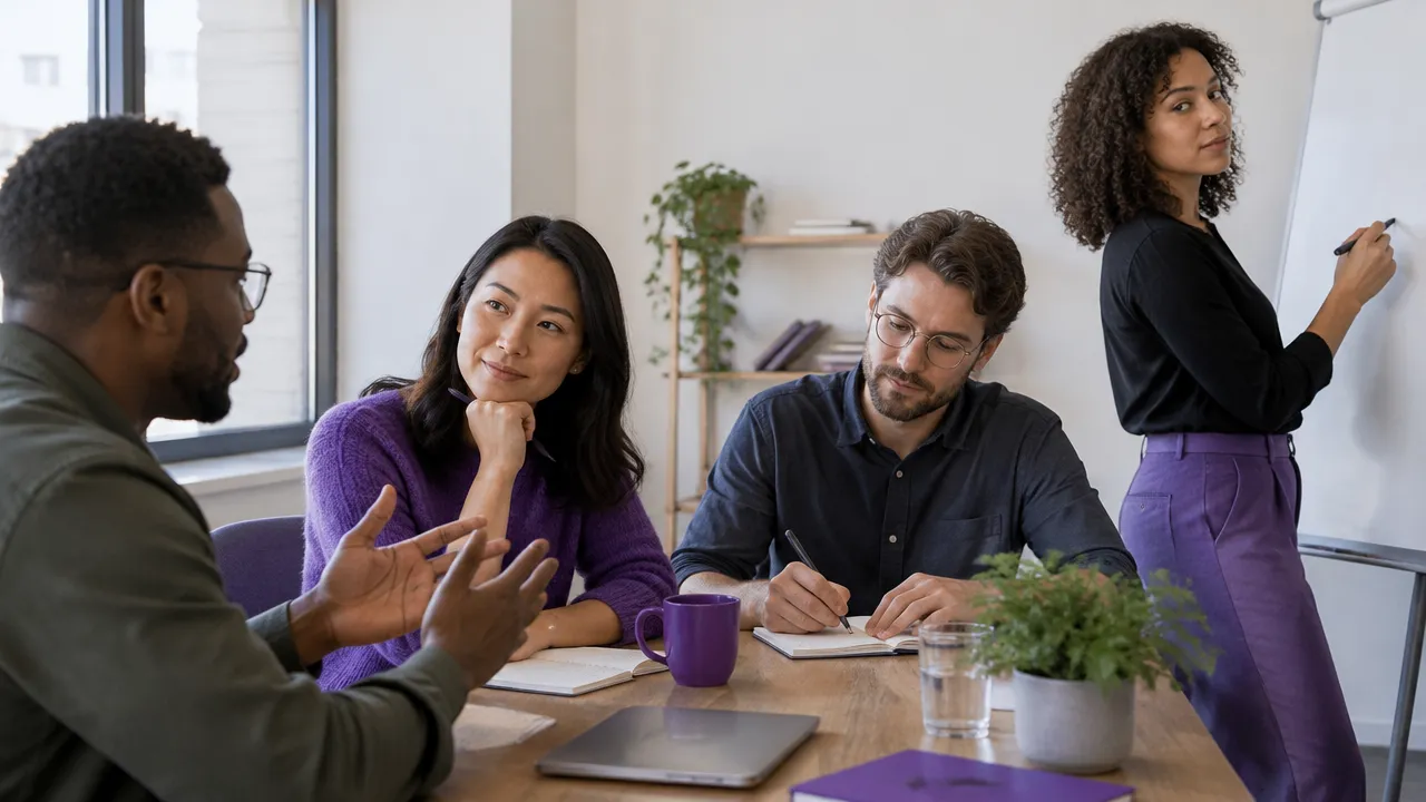A facilitator invites a quieter colleague to share a different perspective during a team discussion
