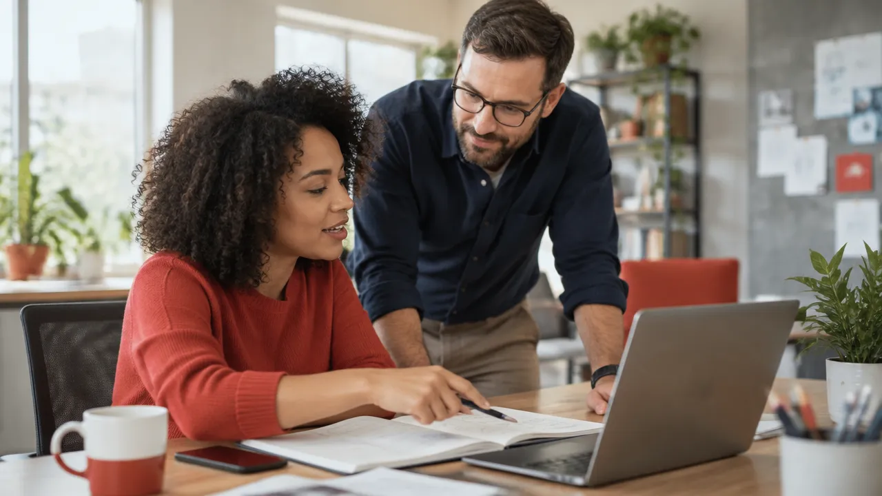 A manager supports a team member in solving a work obstacle without taking over