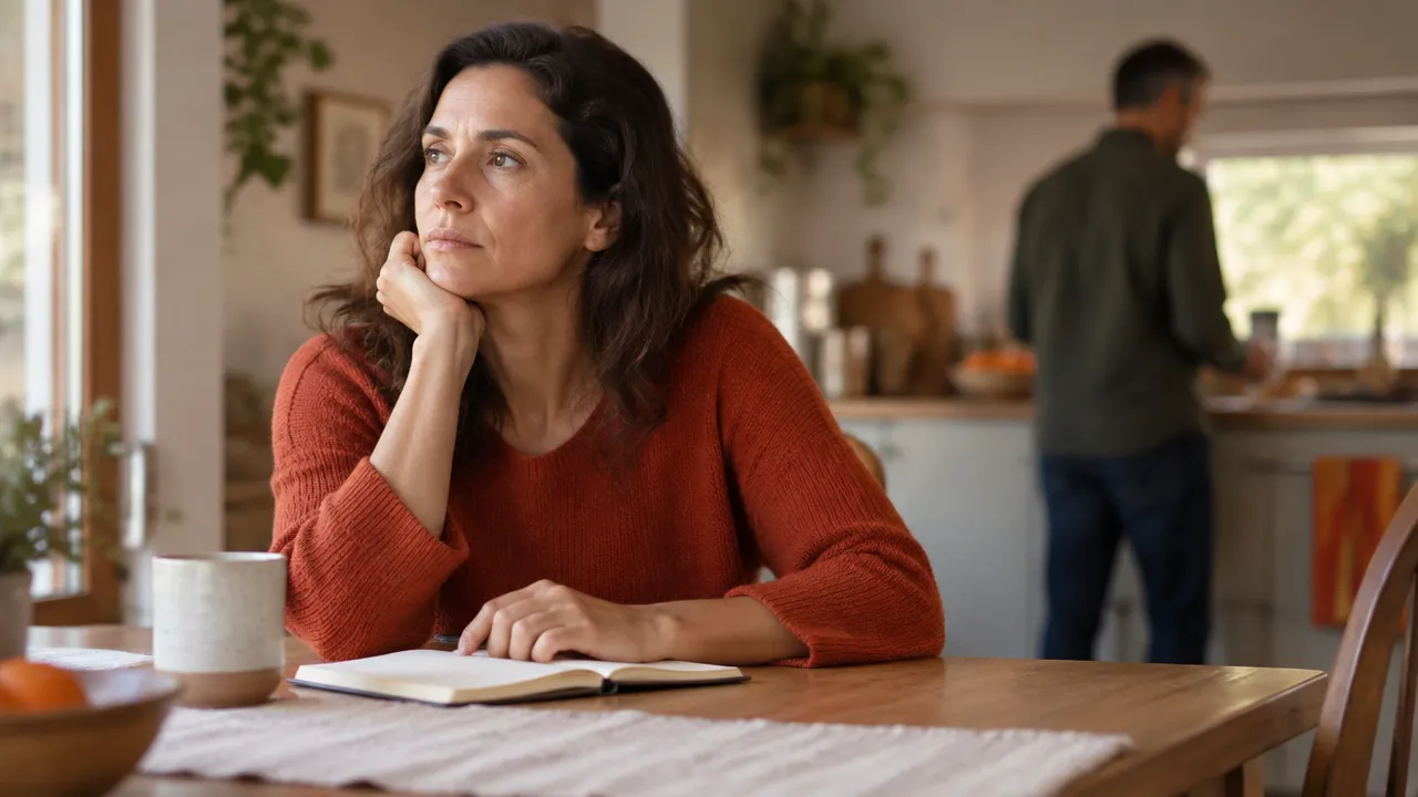 A person pauses with an open notebook before a family conversation, reflecting on a recurring silence-and-pursuit pattern.