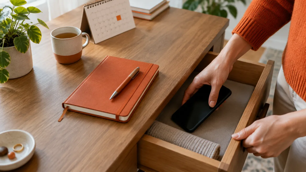 A person puts a phone away as a practical boundary after an unresolved ending.