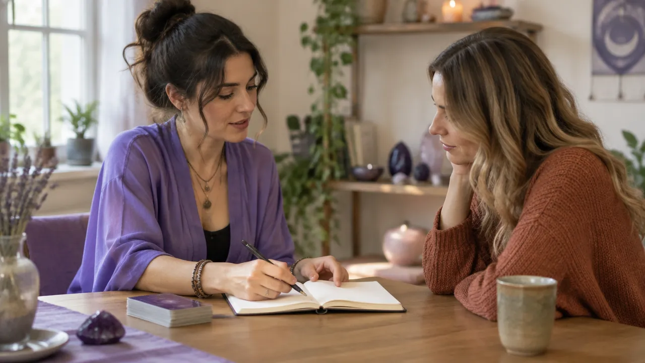 A practitioner and client collaboratively review a simple follow-up plan