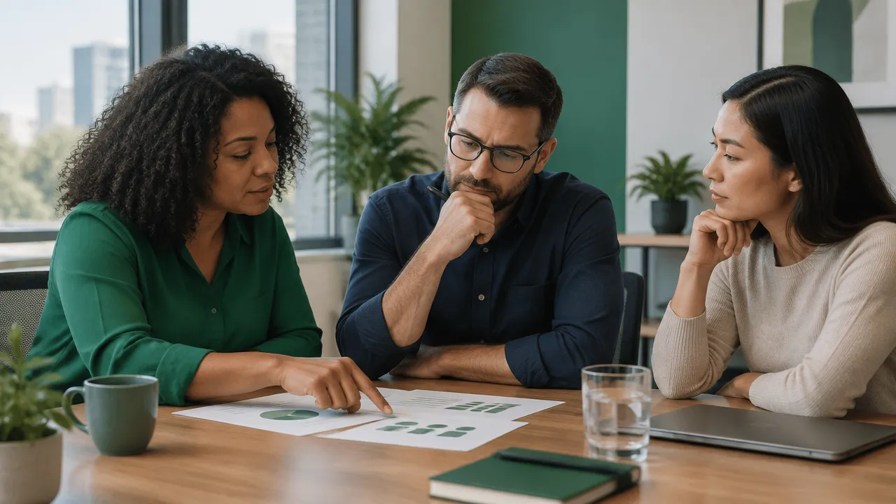A project team pauses to consider who may be affected before approving a workplace decision.