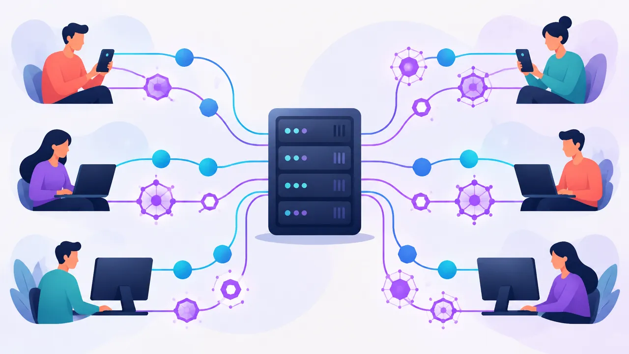 A website server uses two parallel network paths to reach visitors over IPv4 and IPv6