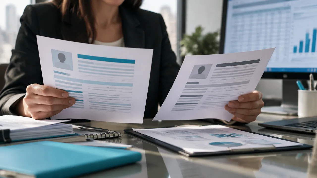 Analista confere registros empresariais divergentes antes de decidir sobre crédito