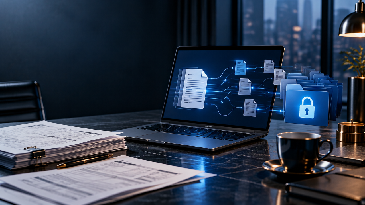 Captura digital e organização segura de arquivos fiscais em um ambiente de trabalho