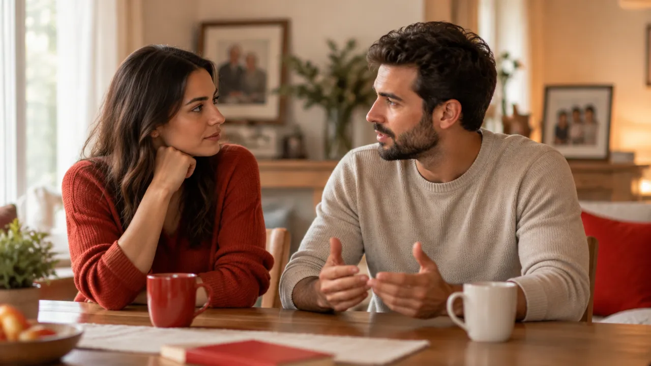 Casal jovem conversa sobre os padrões familiares que influenciam o início da relação