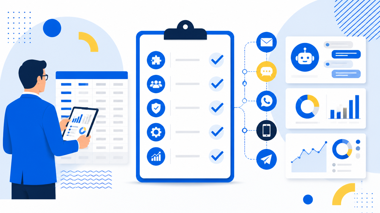 Checklist visual de critérios para escolher empresa de cobrança B2B
