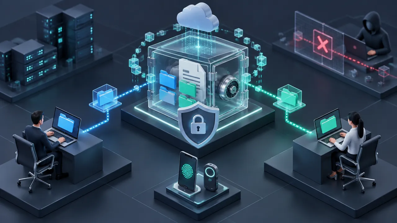 Cofre digital com criptografia, autenticação em dois fatores e acesso controlado a arquivos periciais.