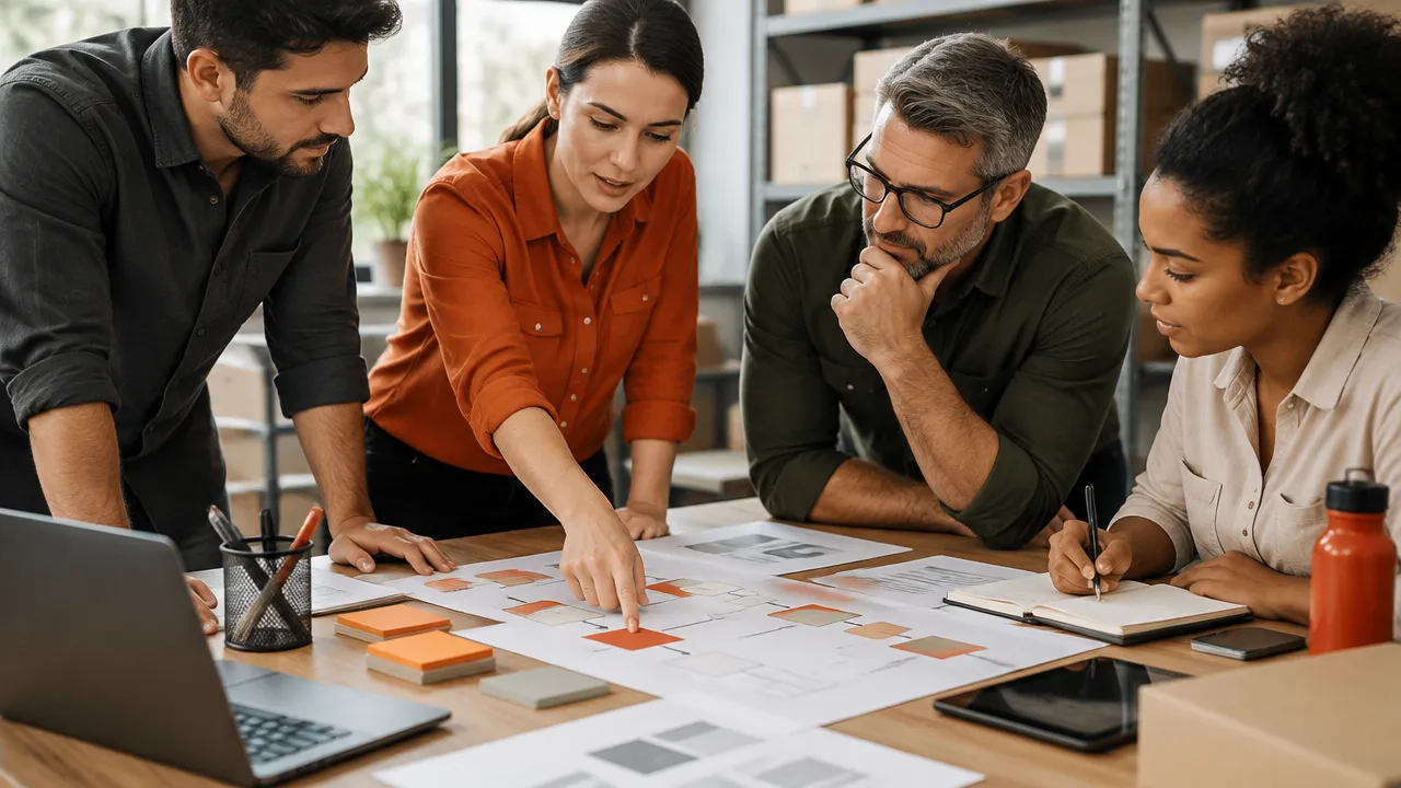 Colaboradores identificando juntos uma etapa que causa retrabalho