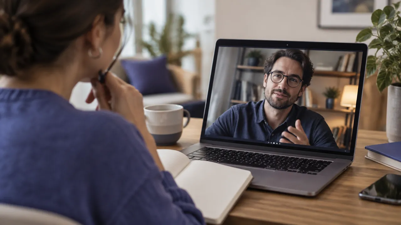 Colleague in a remote meeting asking a calm clarifying question instead of assuming negative intent