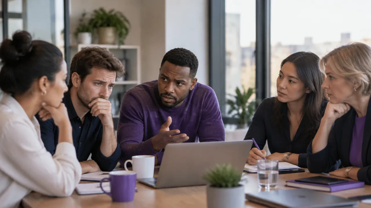 Colleagues in a meeting respond to one another’s emotions while making a shared workplace decision
