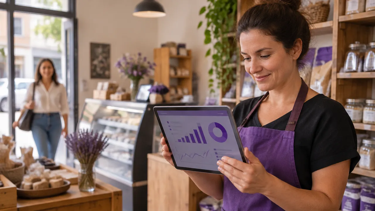 Comerciante acompanha resultados de divulgação digital em seu negócio local