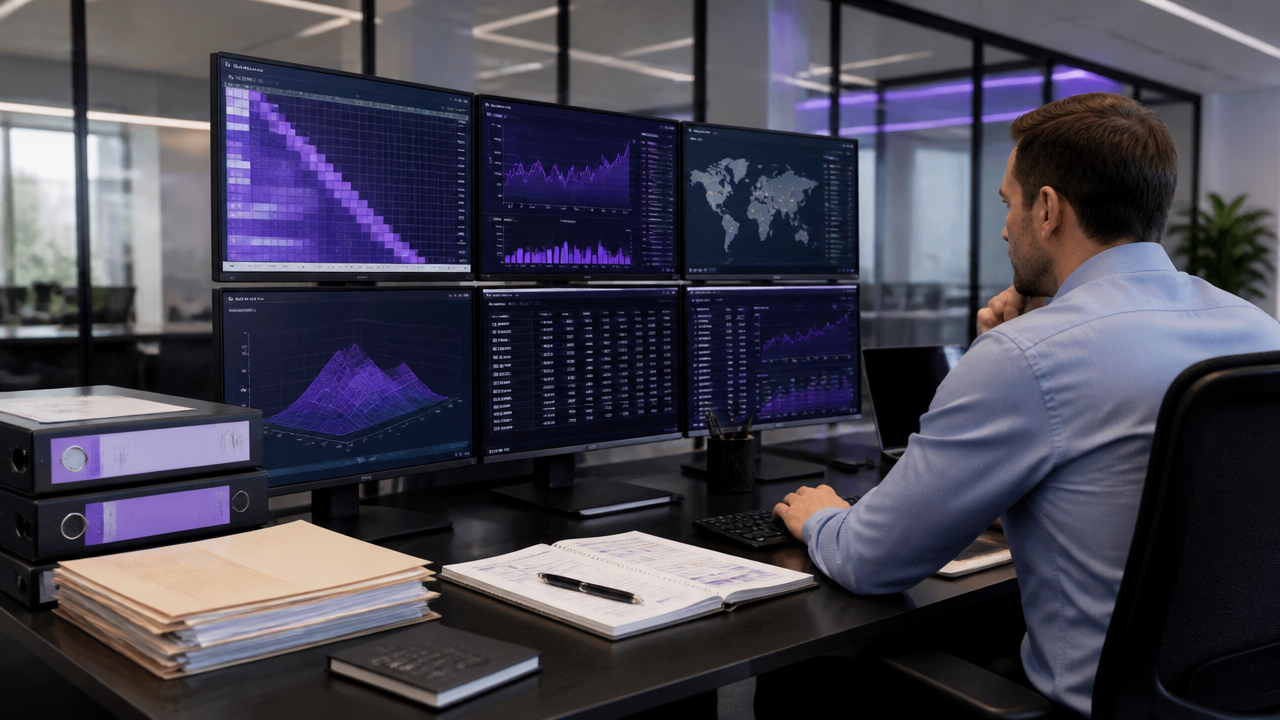 Commodity risk dashboard with margin scenarios and hedge accounting documents