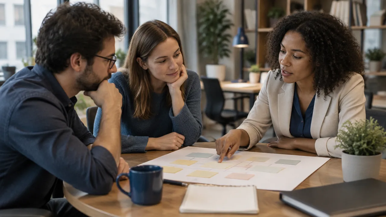 Coworkers clarify expectations together around notes and a shared task board