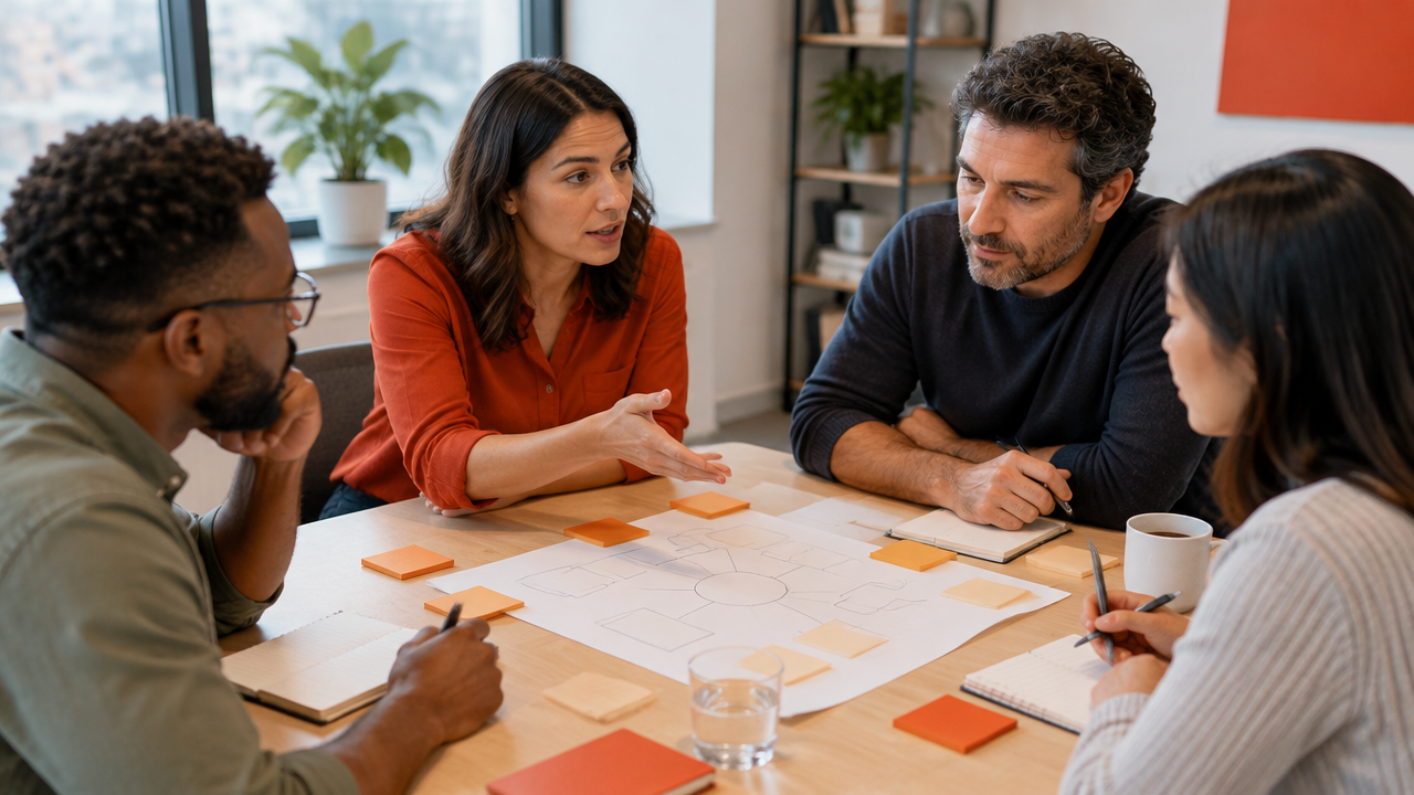 Coworkers map meeting patterns together to identify which unspoken norms create delays and silence.