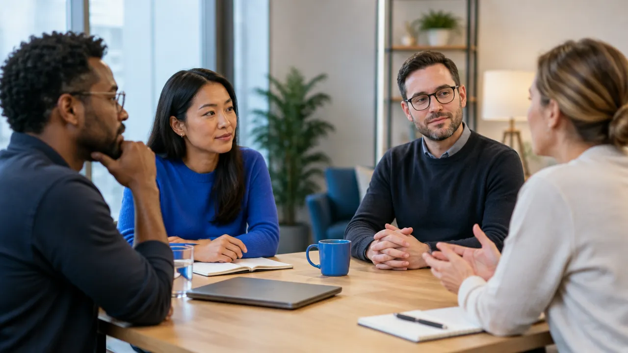 Coworkers noticing communication habits and making room for a more open team conversation