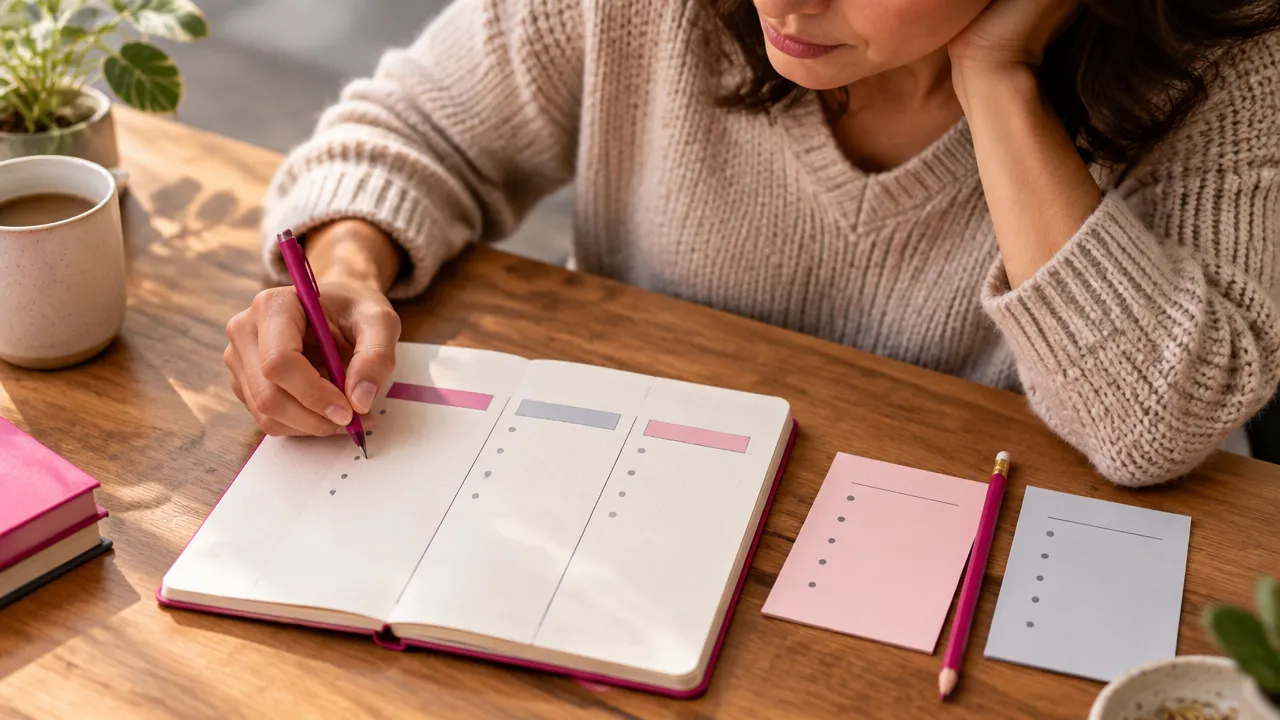 Cuaderno con columnas para contrastar una creencia, sus pruebas y posibles evidencias contrarias