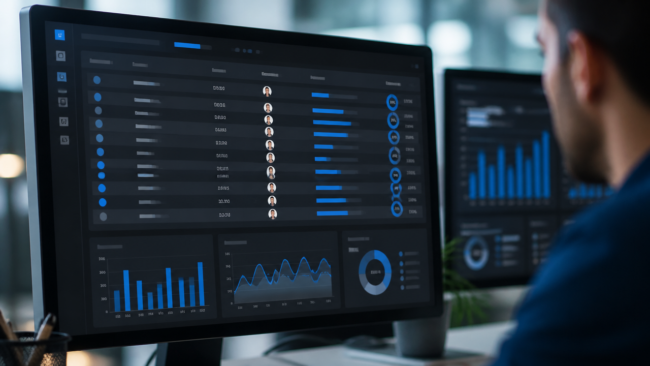 Dashboard de CRM com indicadores de tempo de resposta e avanço de leads