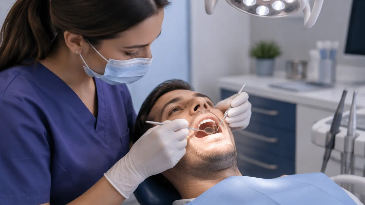 Dentista examina a região do siso antes de definir o procedimento