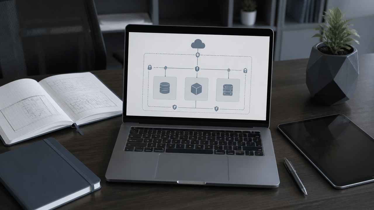 Diagrama de arquitetura com VPC endpoints privados em um ambiente corporativo