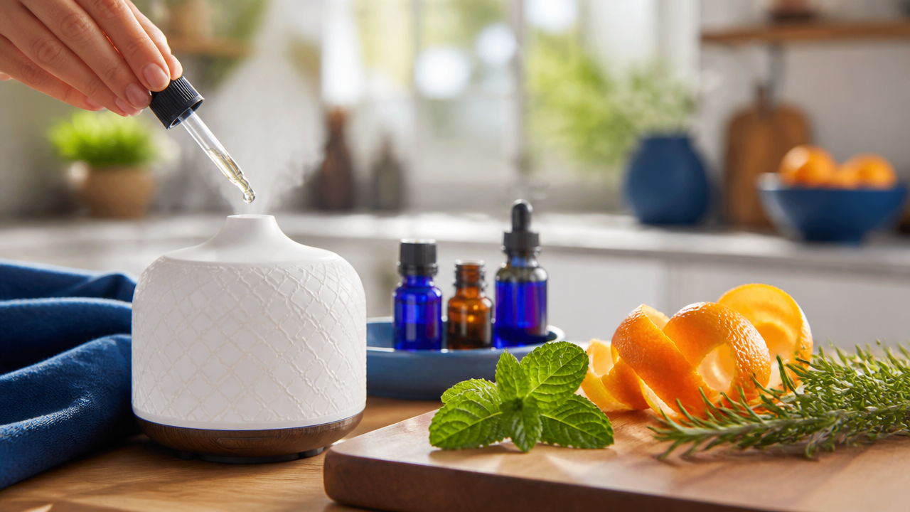 Difusor com blend cítrico e ervas para começar o dia com energia