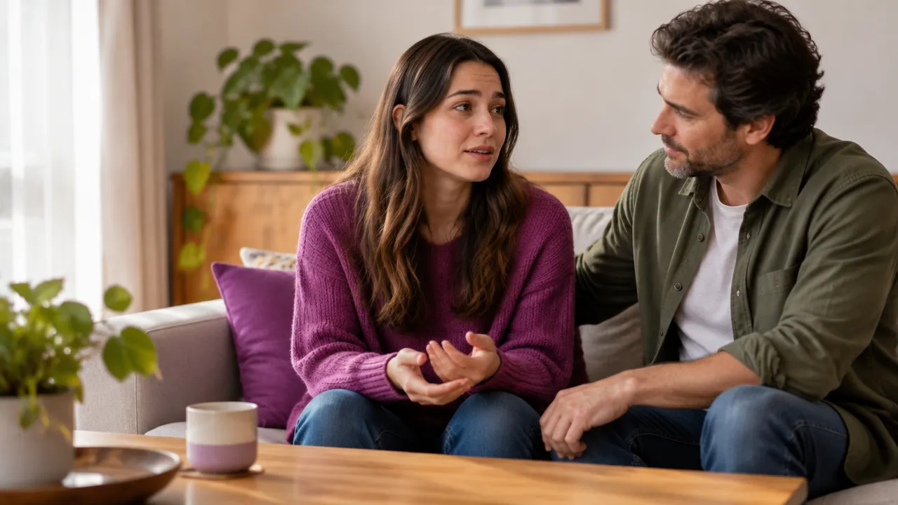 Dois familiares conversam com acolhimento sobre o medo de doenças