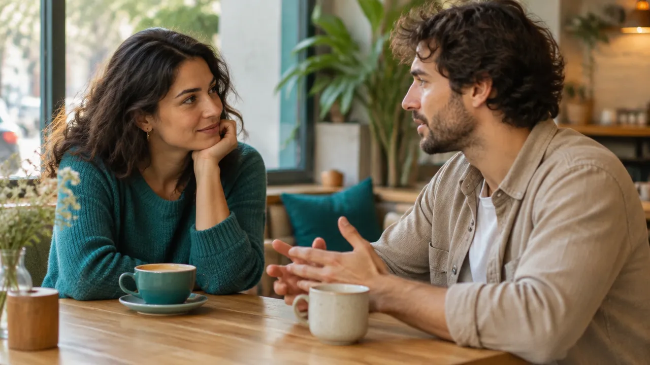 Dos adultos conversan con confianza y apoyo mutuo sin renunciar a su autonomía.