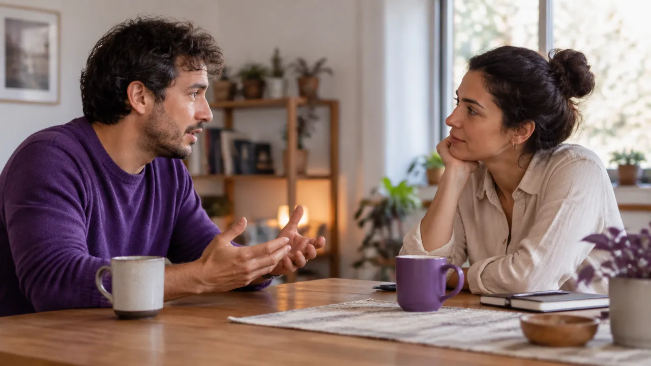 Dos personas conversan con atención y respeto durante un momento emocionalmente difícil