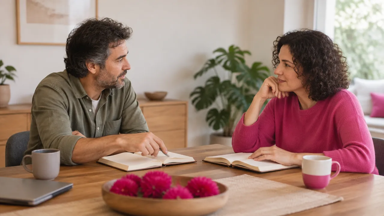 Dos personas conversan con calma para transformar valores distintos en un acuerdo concreto