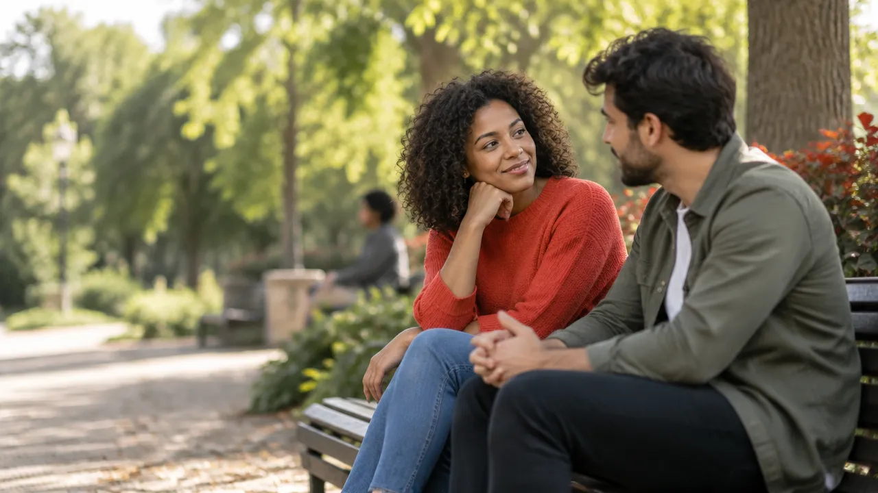 Duas pessoas conversam com acolhimento e preservam o espaço e a autonomia individual