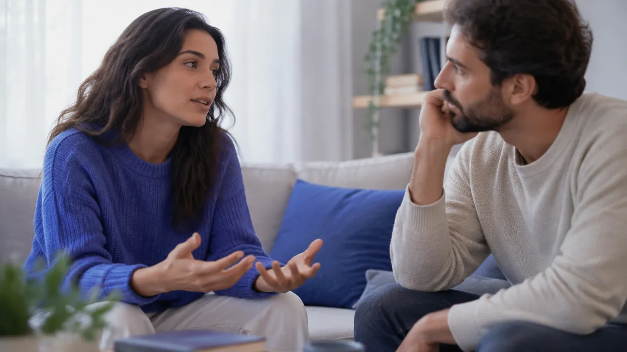 Duas pessoas conversam com escuta atenta e expressão empática, ilustrando a construção de segurança nas relações adultas.