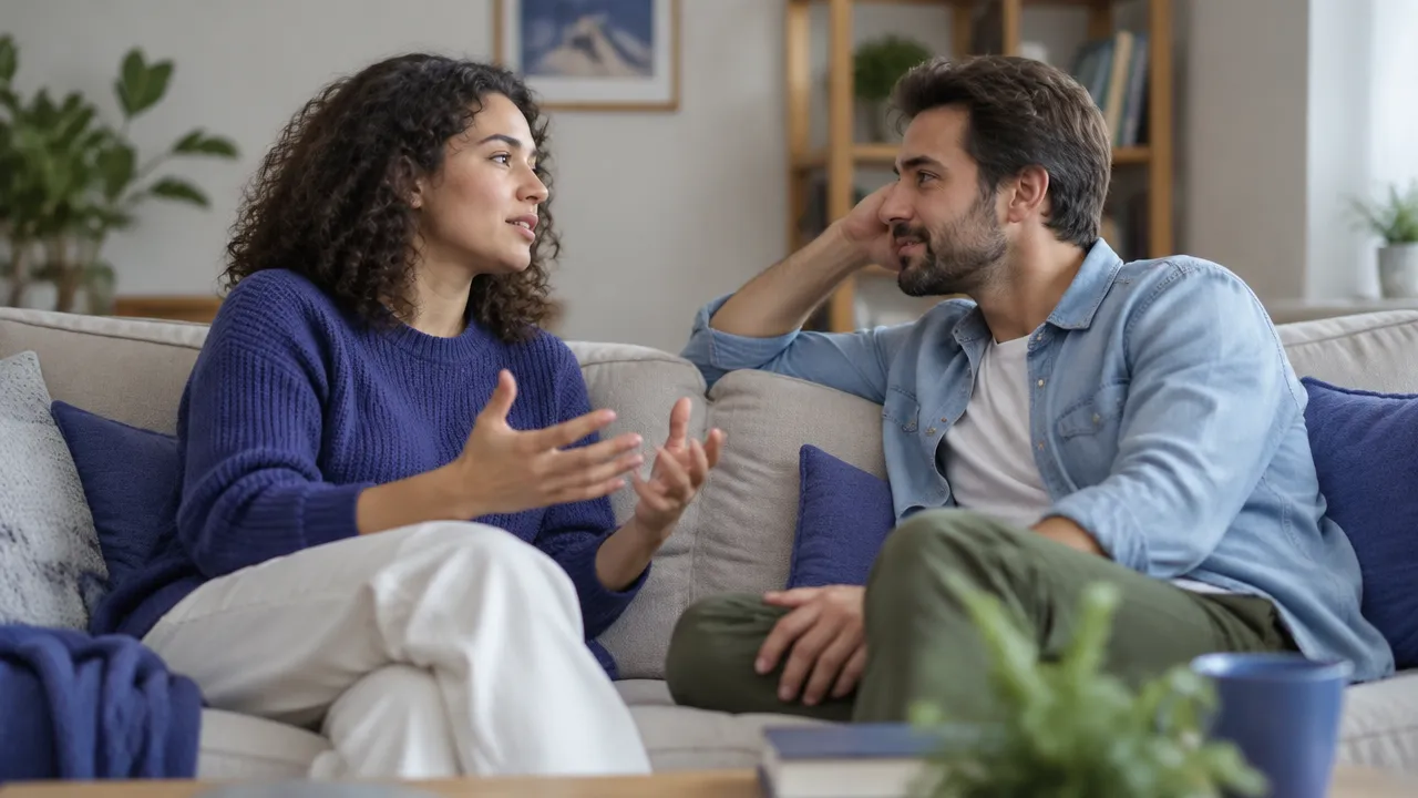 Duas pessoas conversam com escuta e tranquilidade, mostrando como segurança emocional pode ser construída em uma relação.