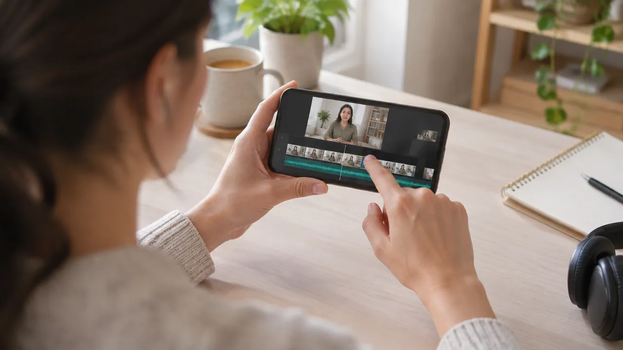 Edição manual de um vídeo longo em cortes curtos pelo celular
