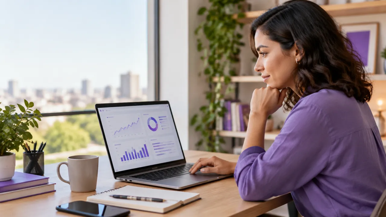 Empreendedor planejando a primeira campanha de tráfego pago em um painel digital