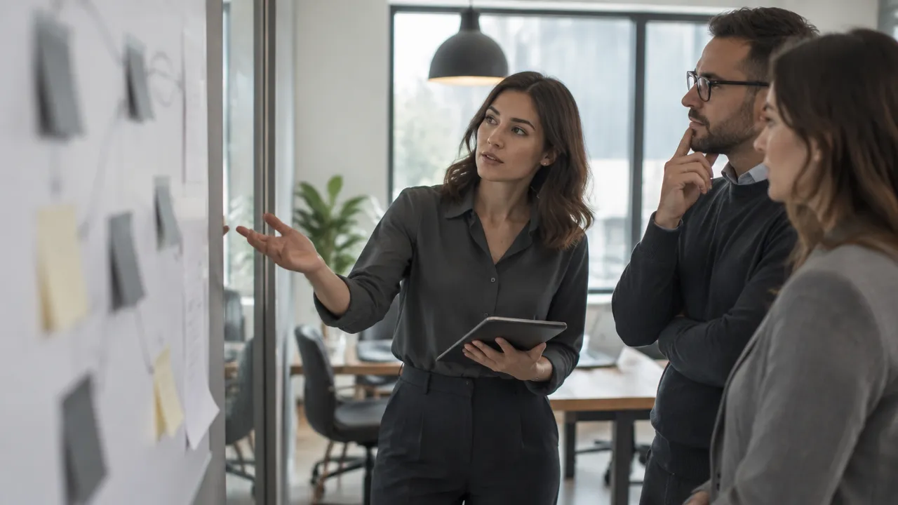 Equipe analisando processos de trabalho para identificar riscos éticos