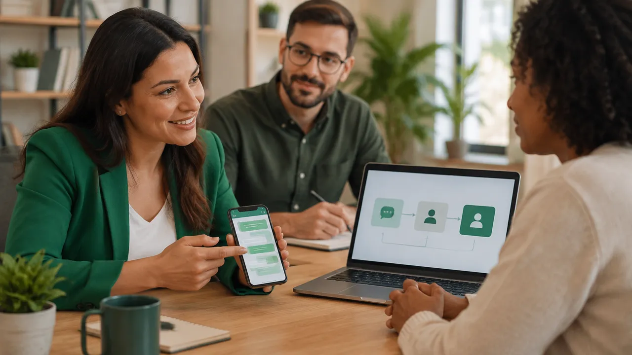 Equipe comercial usa um fluxo de mensagens para identificar a necessidade do cliente e encaminhá-lo a um atendente