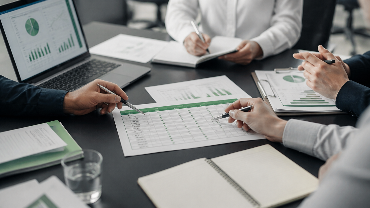 Equipe comparando requisitos e critérios de certificações de segurança de alimentos