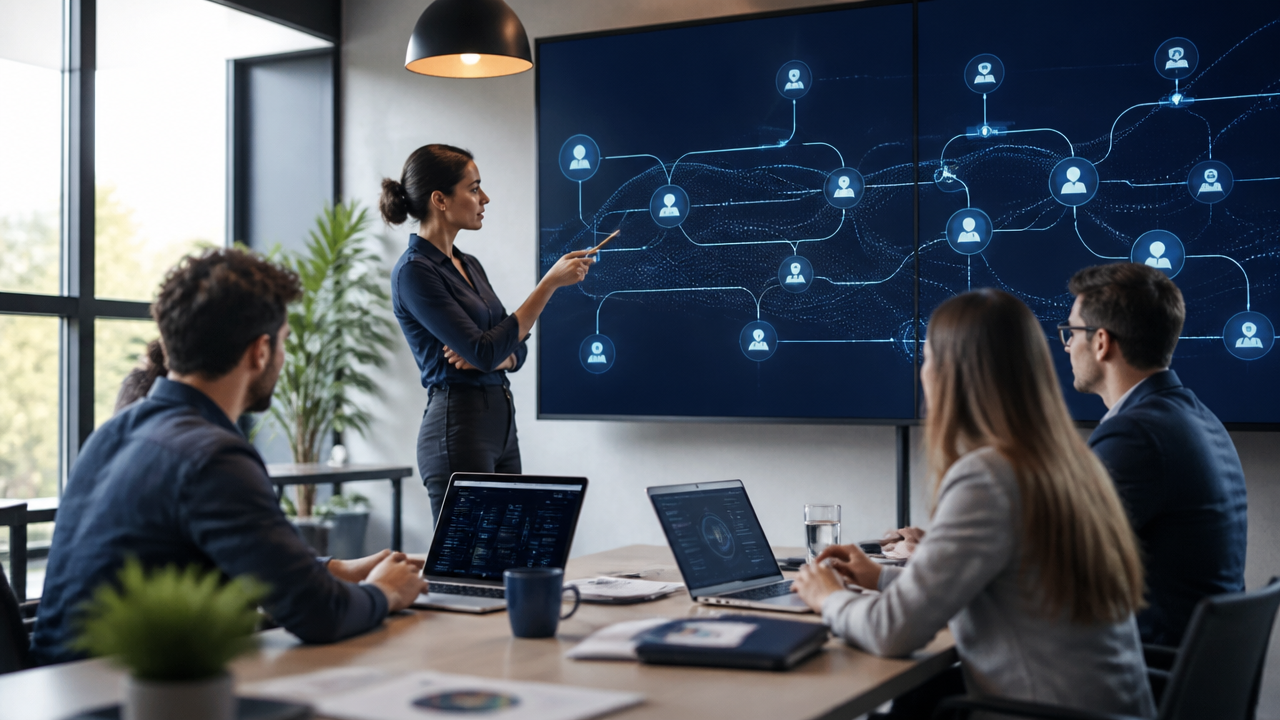 Equipe conectando IA a processos, dados e sistemas corporativos