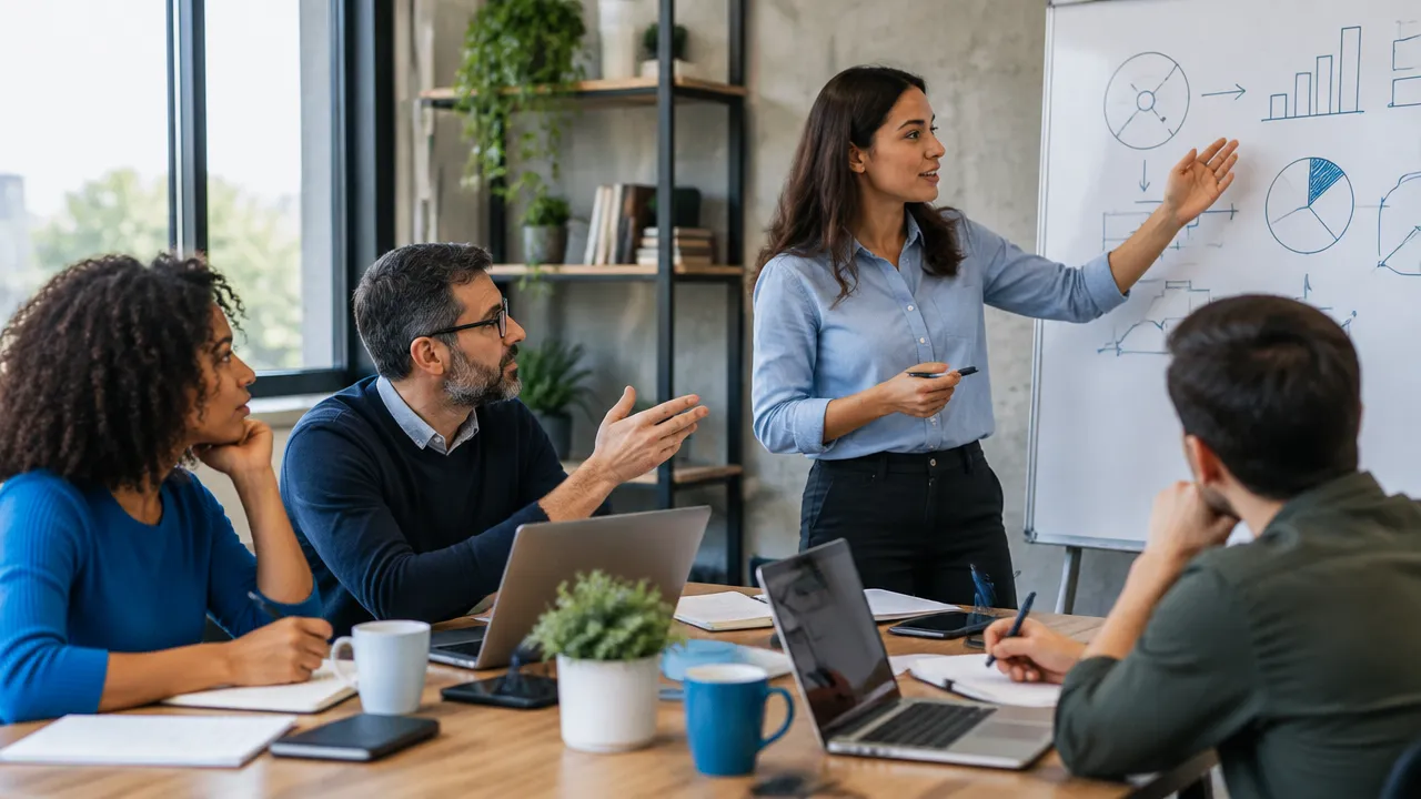 Equipe conversa sobre um erro de projeto com escuta e foco em aprendizado, sem culpabilização.