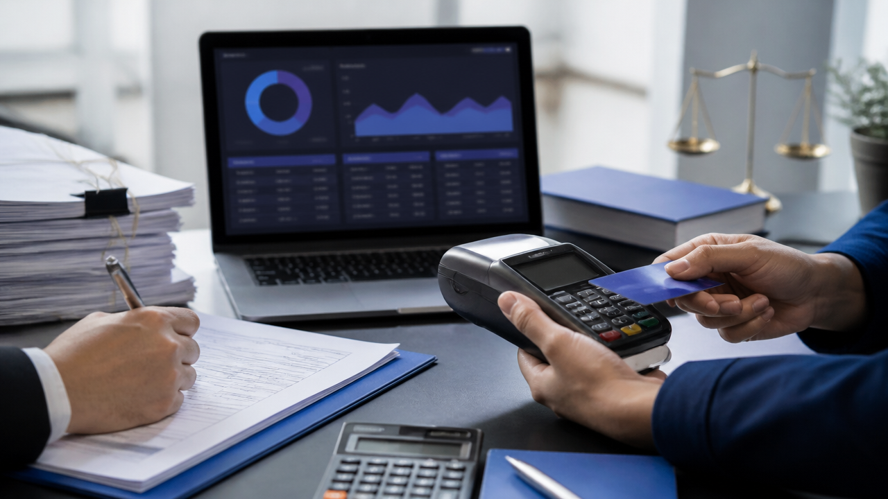 Equipe financeira analisando fluxo de caixa e pagamentos vinculados a tributos.