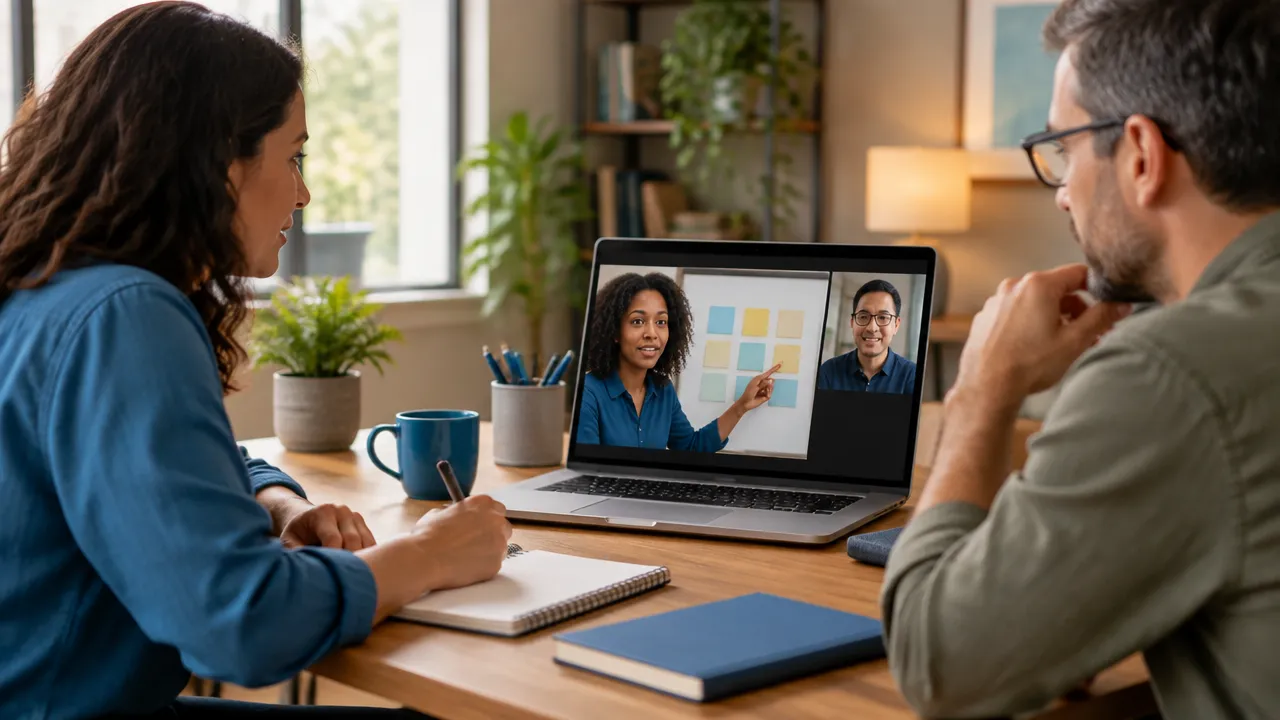 Equipe virtual conversa sobre critérios compartilhados de autonomia, confiança e coordenação
