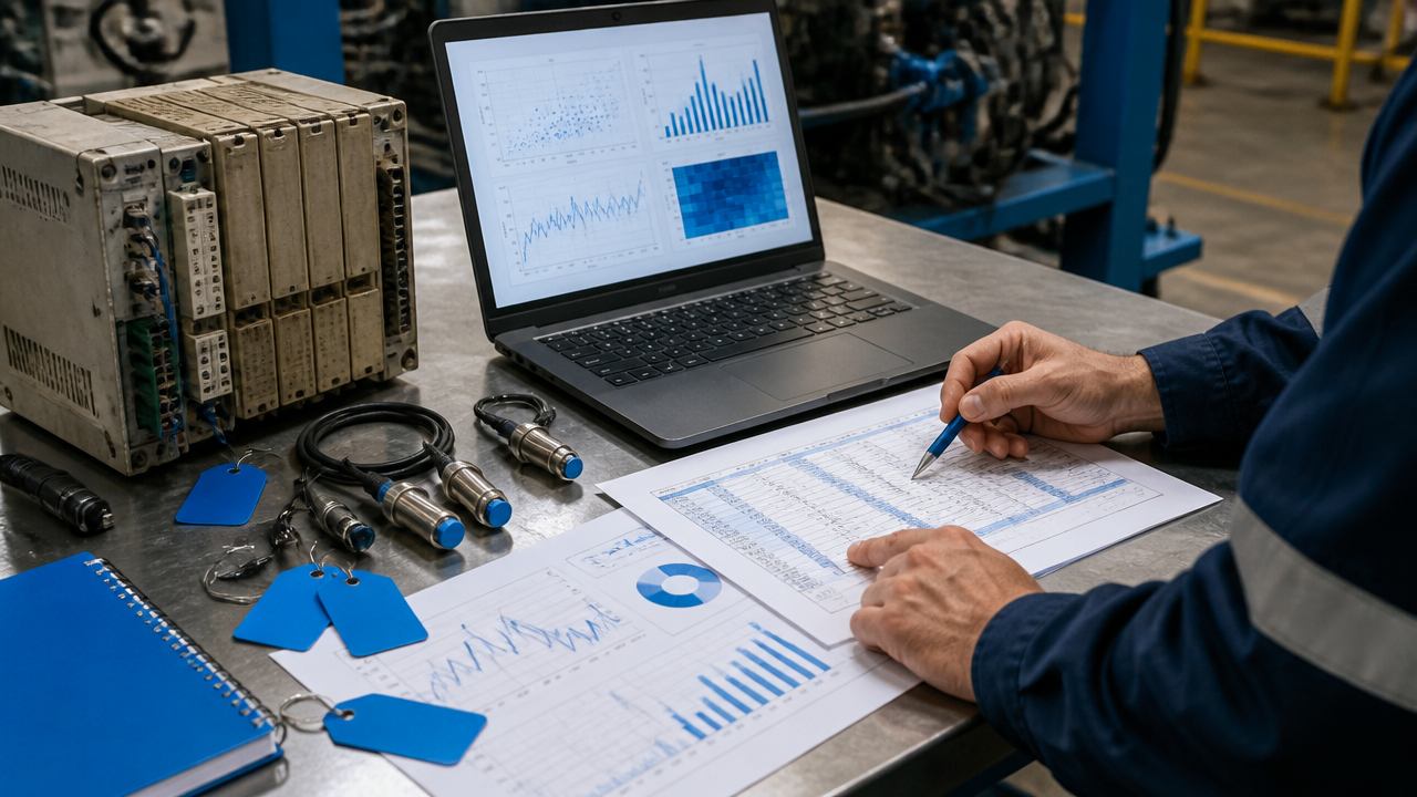 Especialista evaluando calidad de datos e integración entre sensores y sistema legado industrial