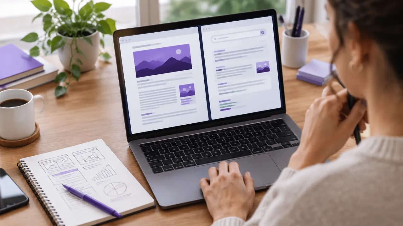 Estrategista compara um artigo do blog com a apresentação dos resultados de busca