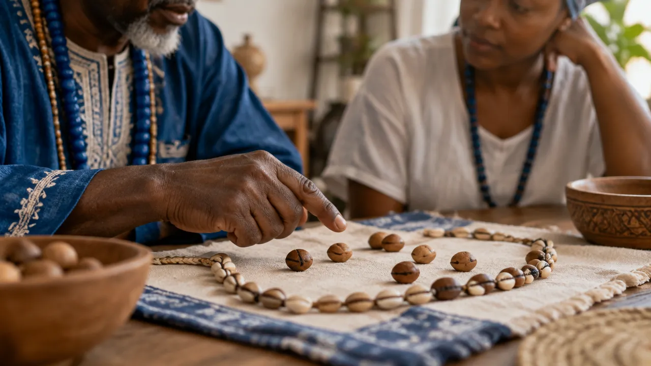 Estudo respeitoso dos instrumentos e sinais usados na consulta tradicional de Ifá