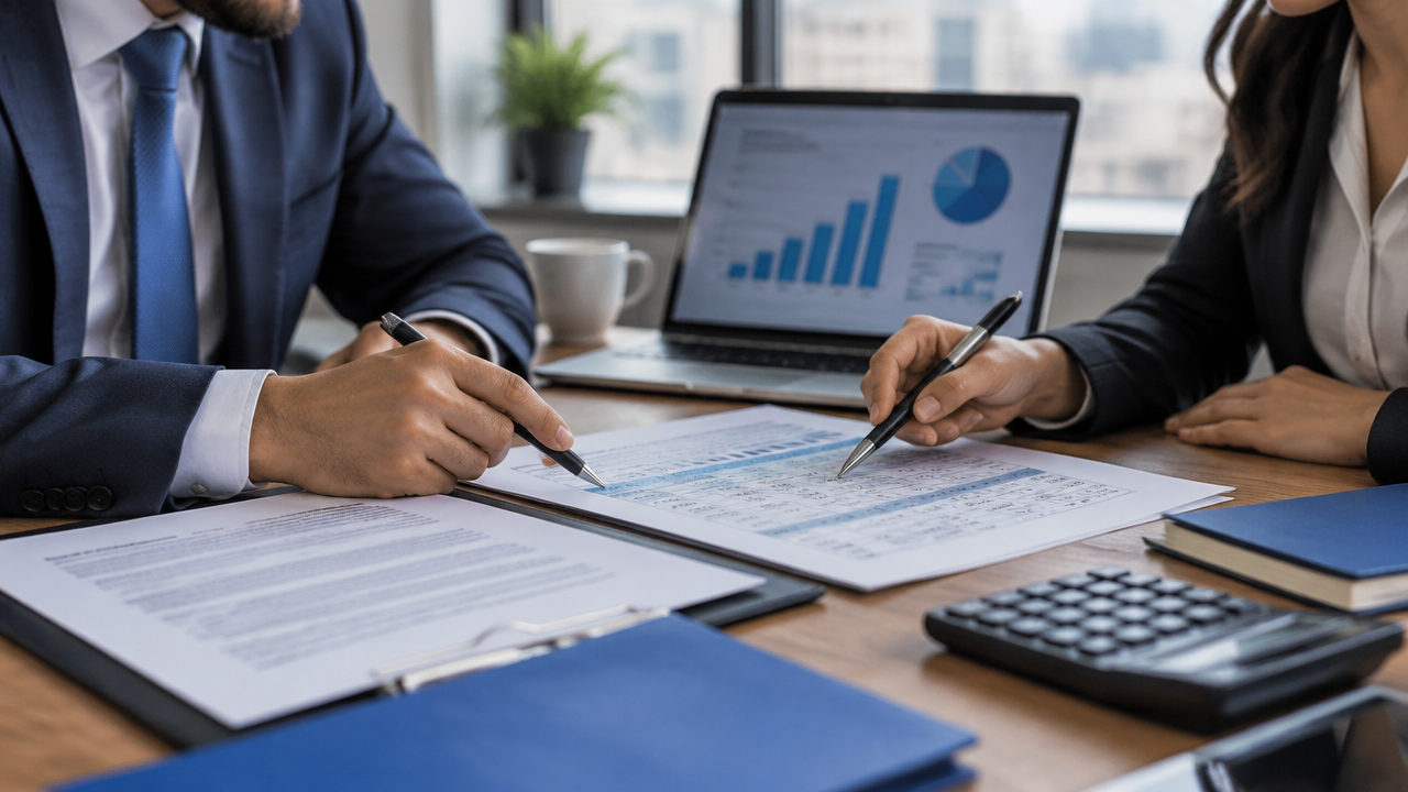 Executivos comparam contrato e dados de custos para documentar preços de transferência