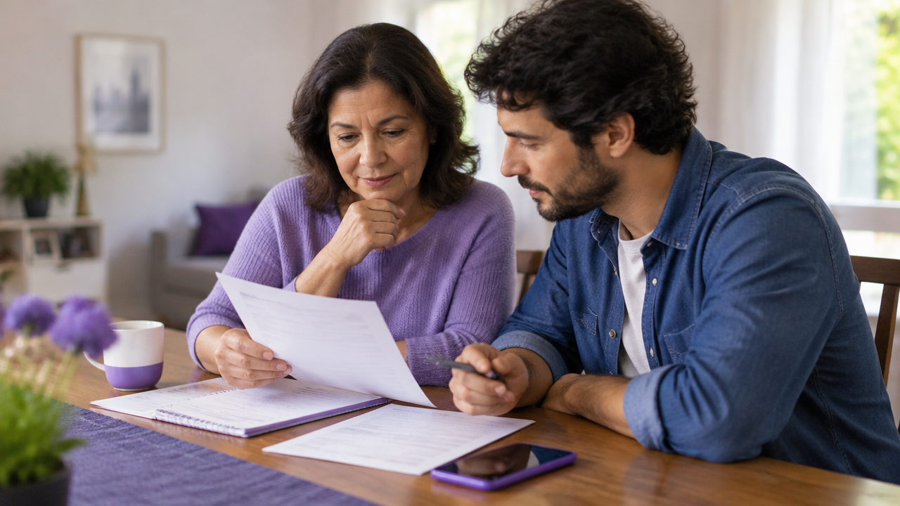 Familiares analisam documentos e conversam sobre como organizar o atendimento funerário
