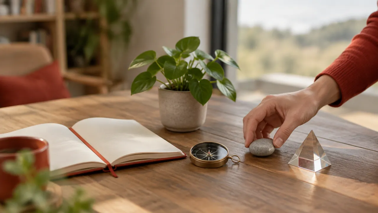 Five everyday objects arranged on a table as a metaphor for the dimensions of personality.