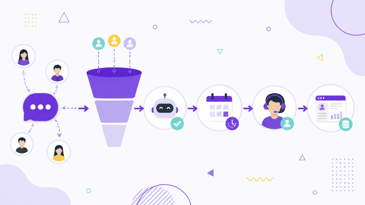 Fluxo de atendimento no WhatsApp com automação, agendamento e integração com CRM