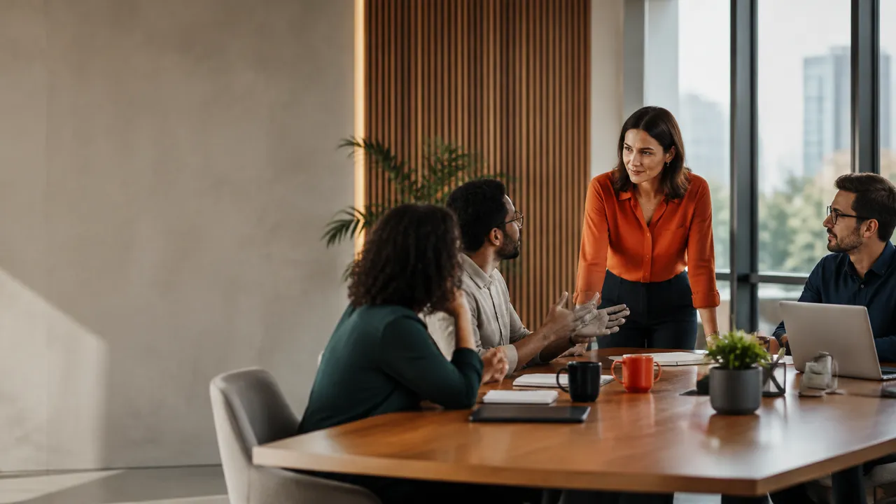Gestora e equipe conversam para alinhar expectativas e formas de comunicação