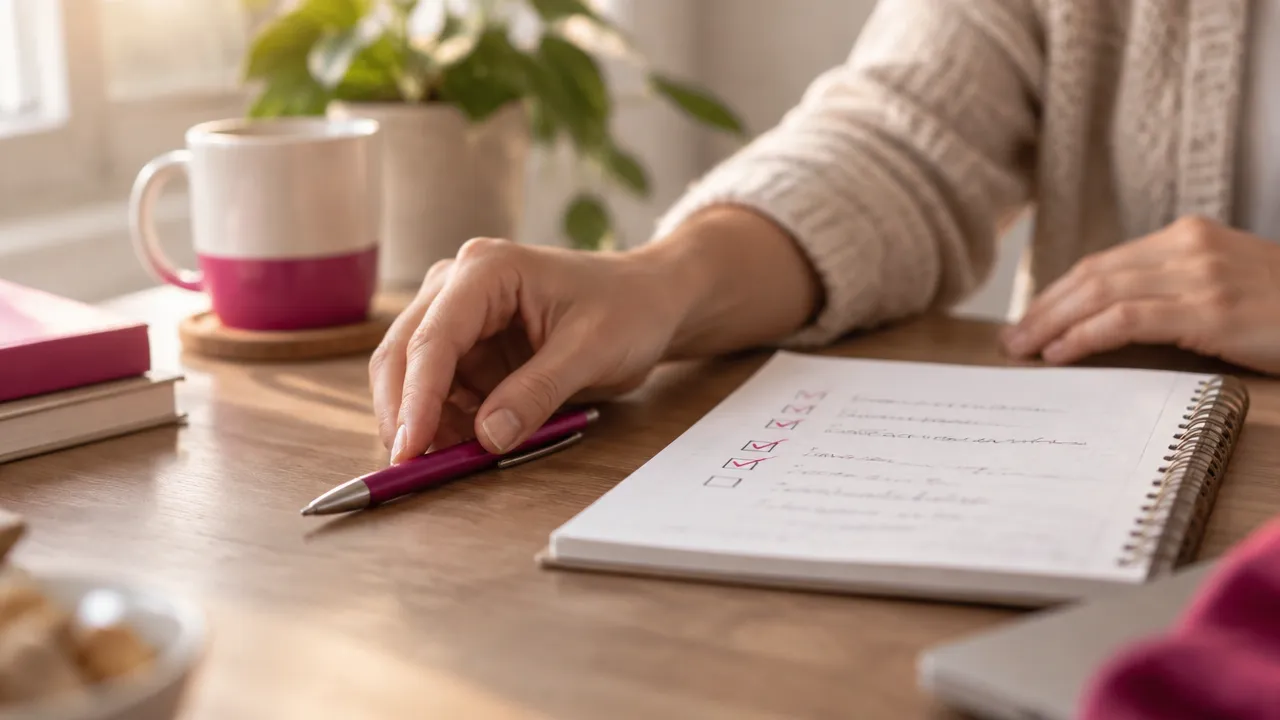 Hands set down a pen beside a finished draft, signaling a reasonable stopping point